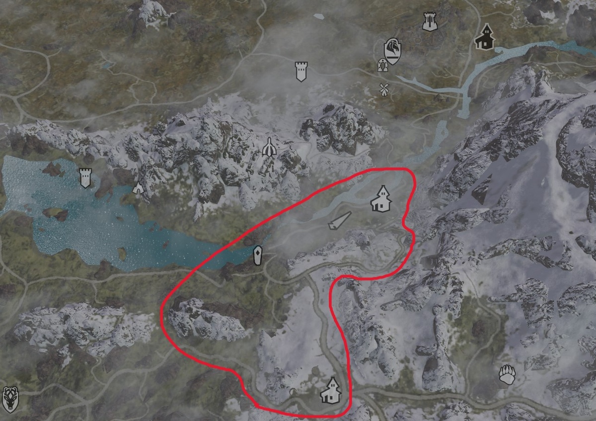 Скриншот из игры. Примерное расположение ингредиента на карте.