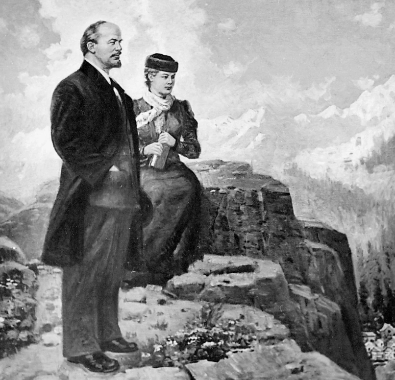 Ленин и Крупская в Швейцарии. Источник изображения -https://darminaopel.ru/library/lenin-na-naberezhnoj-kartina.html