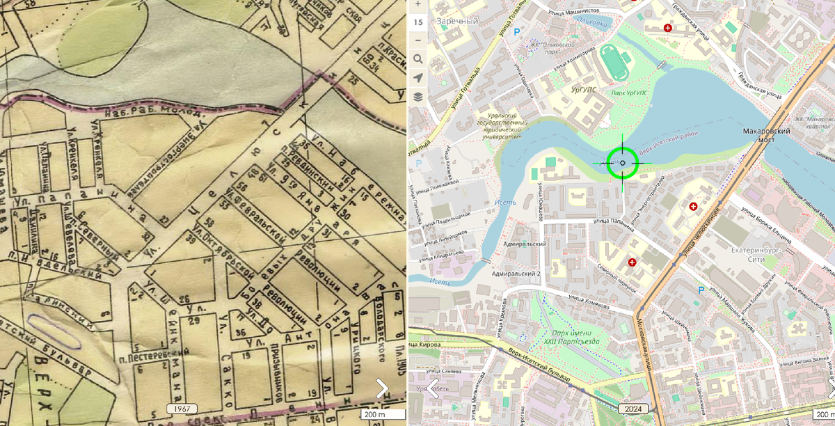 Улица Кренкеля на карте 1967 года