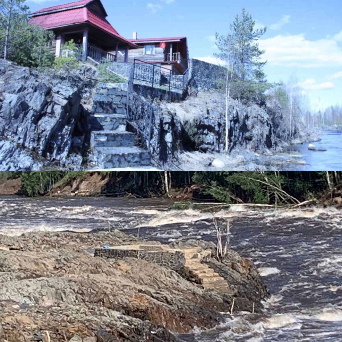    Житель затопленного поселка в Карелии спас семью и друзей от смертипаблик "Сегежские Будни"