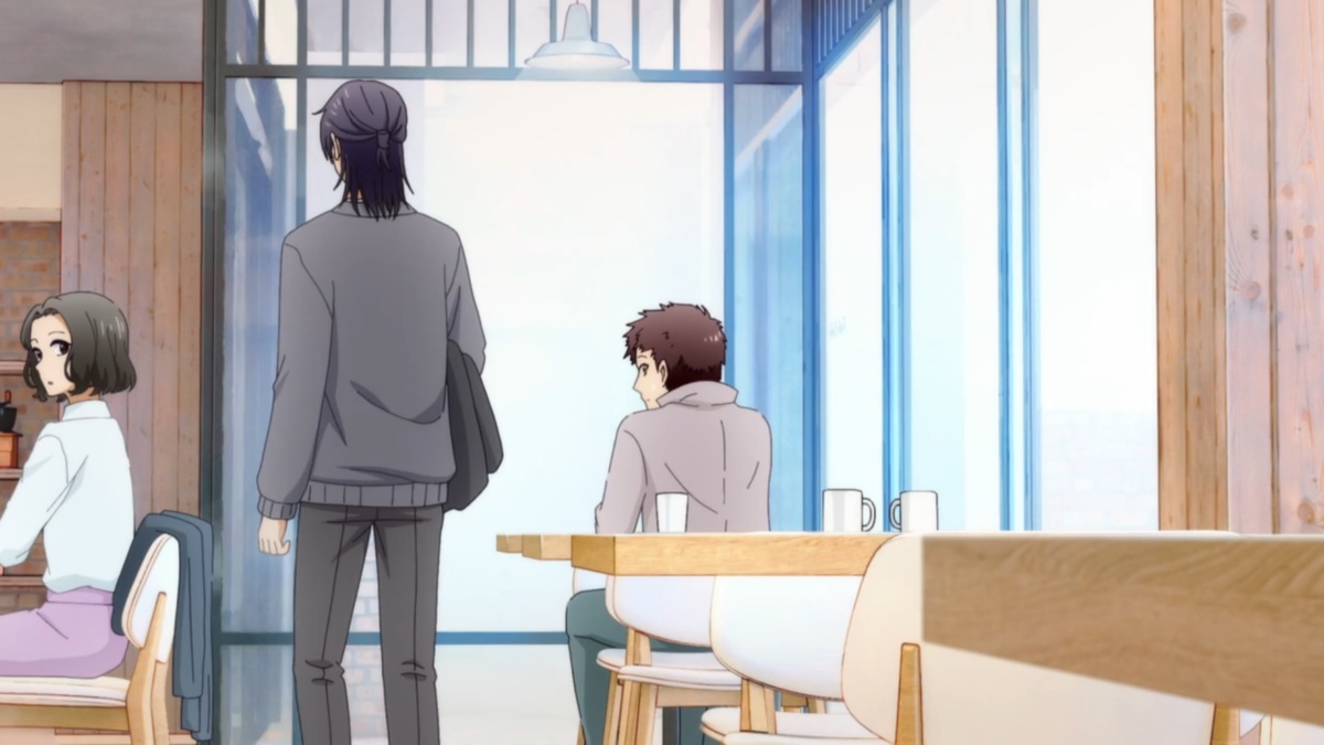 -Ну и ладно!!! У тебя всё равно нормальных отношений никогда не будет!!!.. ...Девушка убегает. Парень встаёт и не обращая ни на кого внимания также выходит из кафе следом.