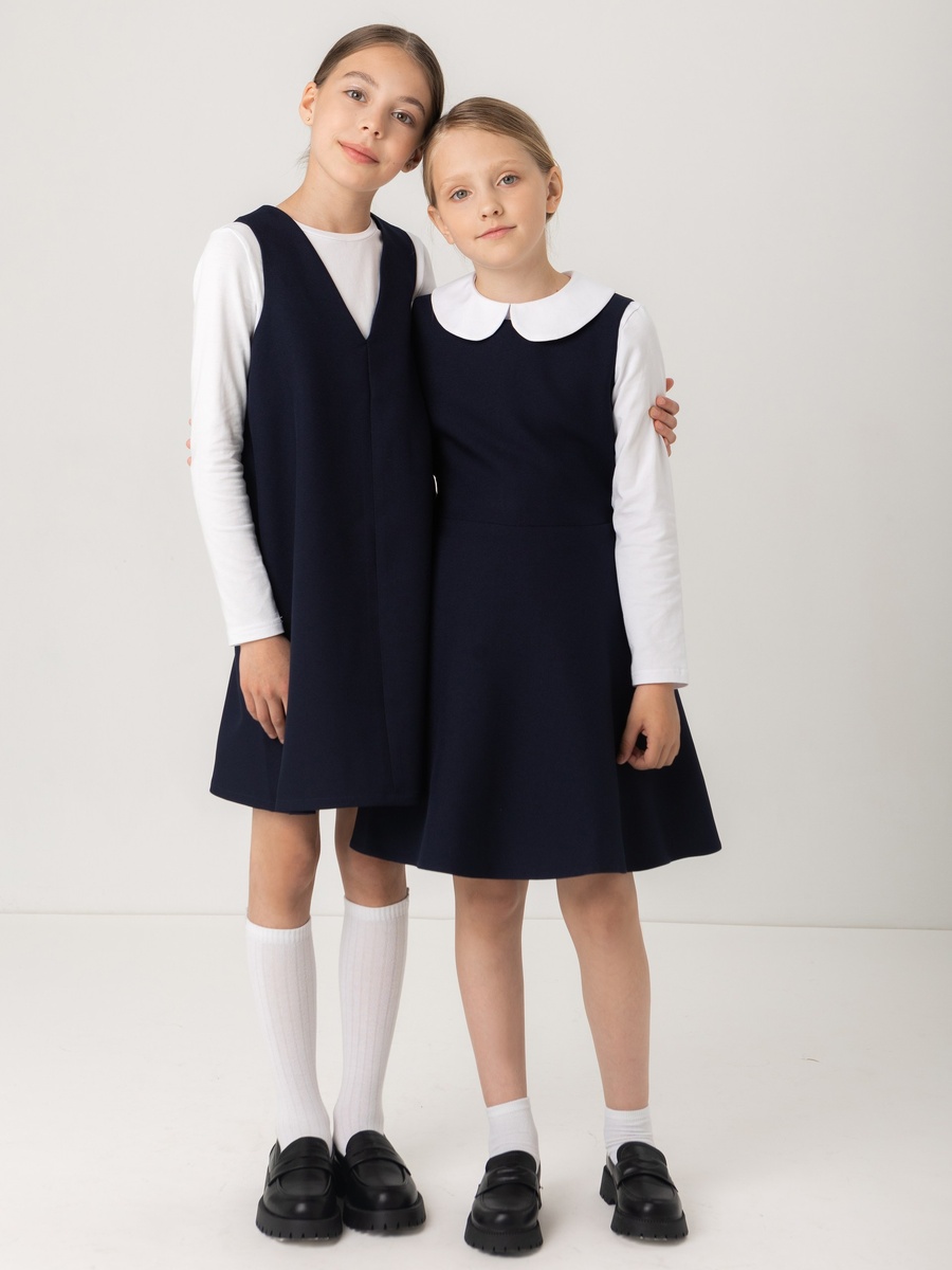 На моделях: Сарафан 011 c лонгсливом и Сарафан 009 с блузой 001 от бренда Lelu kids