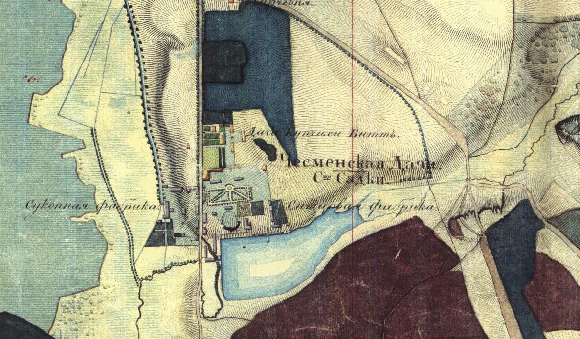 Чесменская дача на плане Москвы 1838 года. Источник: retromap.ru