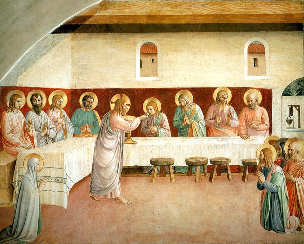 Фреска Фра Беато Анджелико "Тайная вечеря: Причастие апостолов"