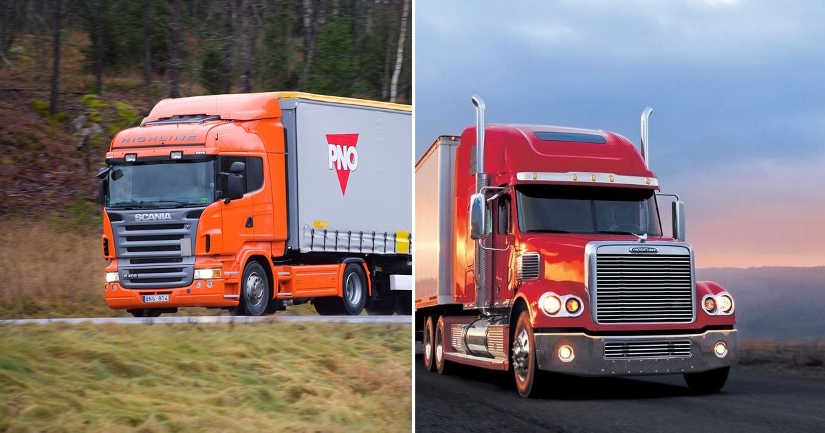 Почему в России у грузовиков капоты короткие, а в США - длинные?  Сегодня разберём разницу российских и американских капотов на грузовиках.  Разница заключается во внешнем виде и в особенностях самой конструкции тягачей. В Европе и в России их проектируют с двигателем, расположенным прямо под водительской кабиной. Как результат, вперёд ничего не выступает, всё компактно размещено в одном пространстве. В США двигатель выносят вперёд – как у легковых автомобилей. Под кабиной и в ней остаётся свободное пространство. Зато вперёд выступает значительных размеров капот.  Оба варианта имеют как преимущества, так и недостатки.  Считается, что американские тягачи проще в обслуживании. Они безопаснее для водителя – при лобовом столкновении, выступающая передняя часть защищает кабину. Здесь есть и минусы: ✔ Большой вес, который увеличивает расход топлива; ✔ Тягач с таким капотом более неповоротливый и им сложнее управлять. ✔ Хуже обзор.  У российских и европейских тягачей наоборот пространство ограничено, потому что двигатель под кабиной. Здесь меньший расход топлива. При столкновении, водителя ничего не отделяет от места удара. Меньшая безопасность компенсируется лучшими обзором и управляемостью, которые снижают риск лобовых ДТП. 