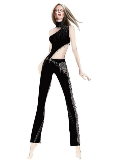 Эскиз костюма Виктории Синициной к ритм-танцу от Ольги Оськиной