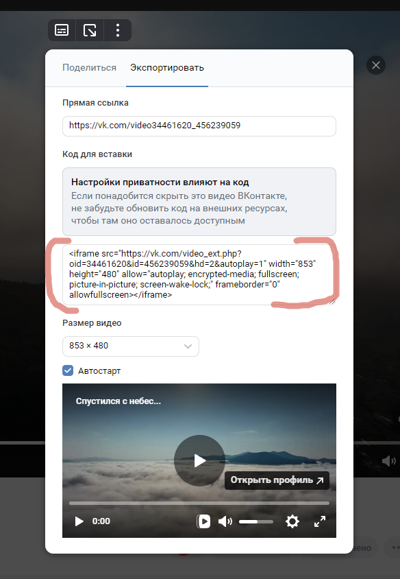 Код для вставки статьи Дзена.