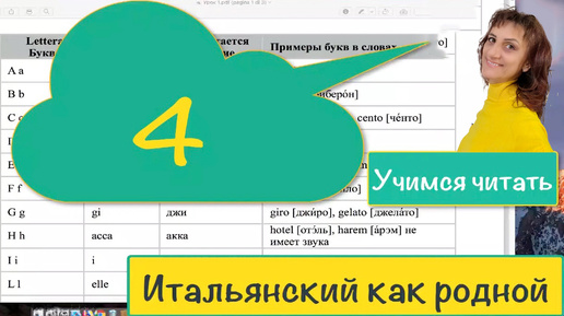 Фонетика итальянского языка – Учимся читать – 04