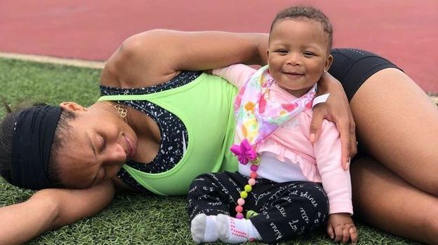 Эллисон Феликс с дочкой. Фото Соцсети