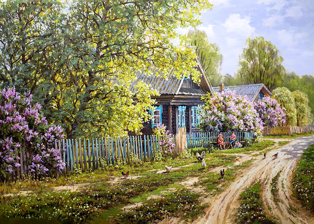 Картина художника В.А. Артамонова "Деревенский уют", сайт artgranny.ru