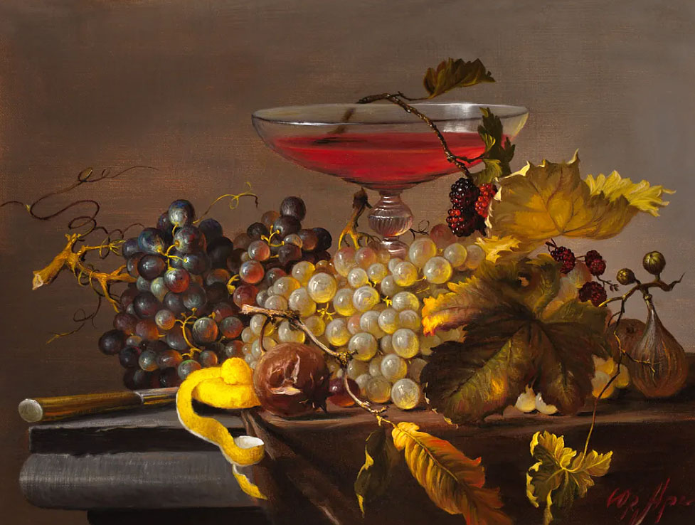Художник Ю.М. Арсенюк. «Натюрморт с красным вином».