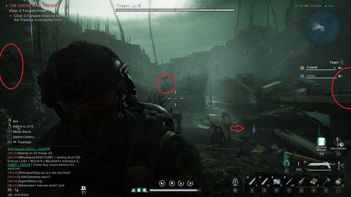 Расположение 3-х лоз