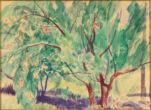 Кузьма Петров-Водкин, "Яблоневый сад". 1910.