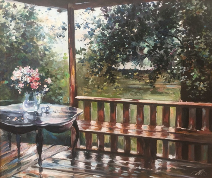 Александр Герасимов "После дождя" ("Мокрая терраса")  