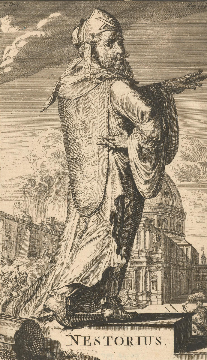 Несторий. Гравюра нидерландского художника Ромейна де Хоге (1688)