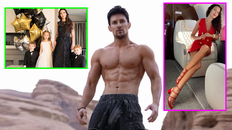 Павел Дуров и Ирина Болгар с детьми