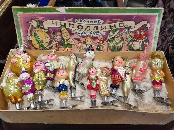 Набор ёлочных игрушек "Чиполлино", 60-е годы, СССР