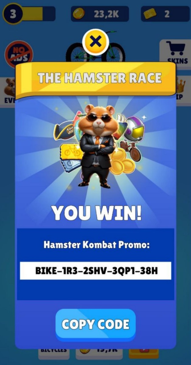 Я буду публиковать новые коды и гайды для активации ключей в игре Hamster Kombat для Bike Ride!