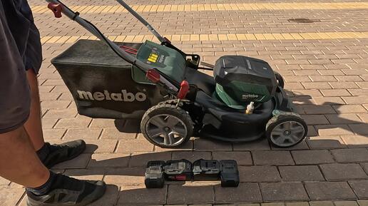 METABO RM36-18 LTX BL46 обзор (отзыв) газонокосилки + лайфхак для неоригинальных АКБ.