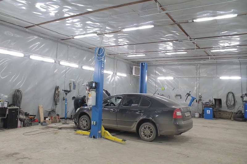 светодиодное освещение в автосервисе