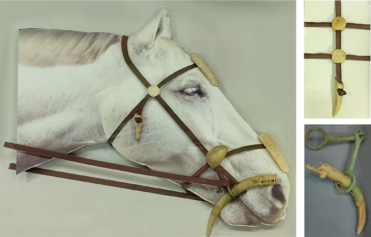 Реконструкция конской упряжи, изготовленной из рога,