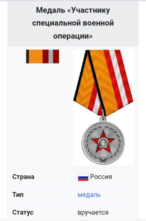 Медаль Министерства Обороны РФ.