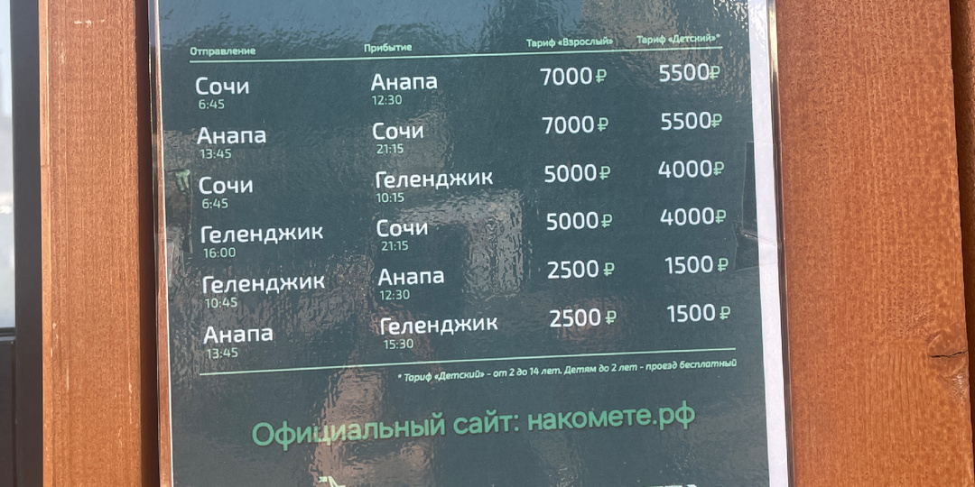 Из Анапы в Сочи по морю