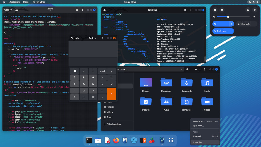 kali.org📷Рабочий стол Kali Linux