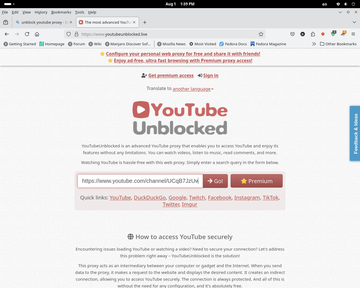Launch Browser to YouTube Proxy Server ( anyone just working for you )