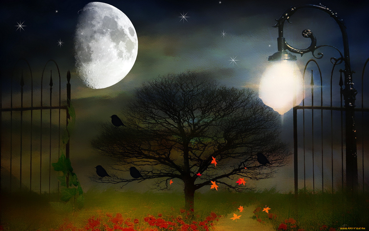 Про то, как Фонарь перед Луной важничал. Сказка.