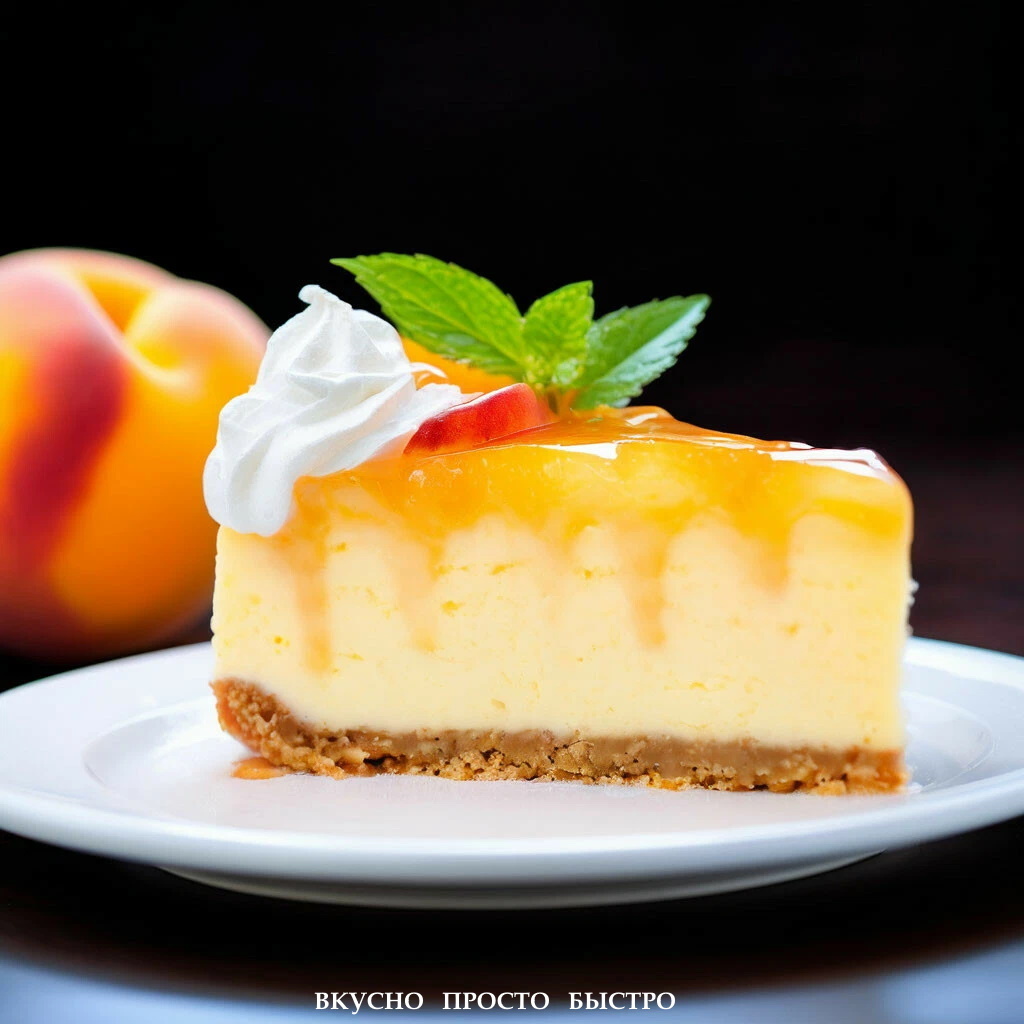 Персиковый чизкейк - рецепт на канале Вкусно Просто Быстро
