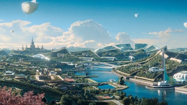 Кадр из фильма. Москва сто лет спустя. 