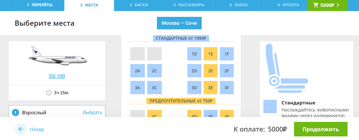 Стоимость авиабилетов Москва - Сочи с вылетом 28 августа.