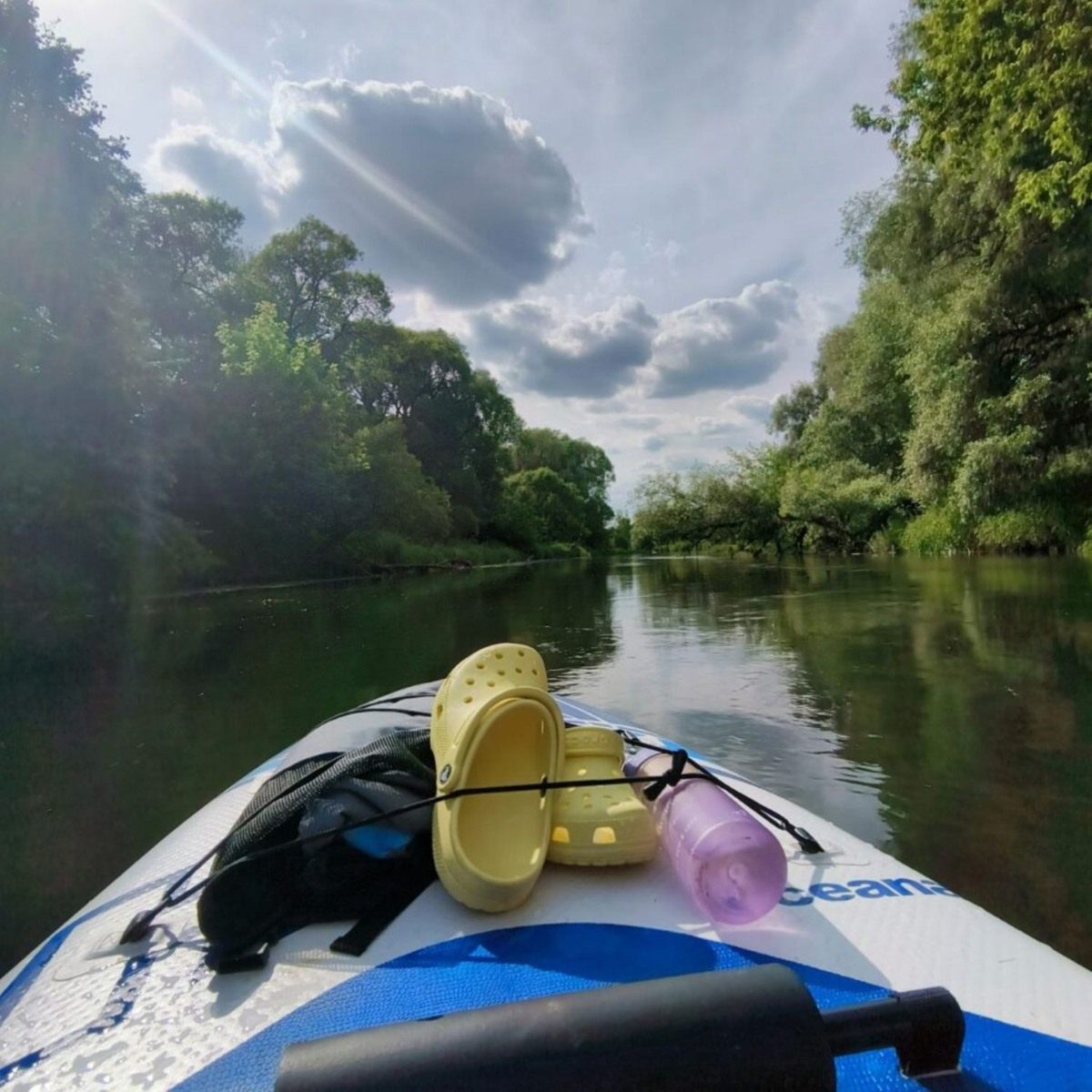 Поросшие берега - отличная защита от солнца,ветра и шума окружающих дорог.