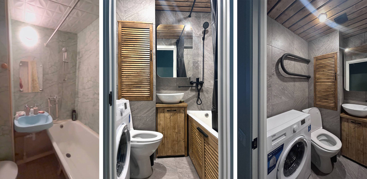 Деревянный потолок и чёрные батареи выглядят чертовски стильно 