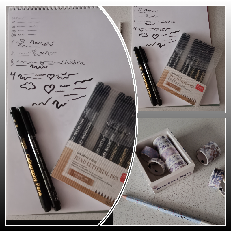 Линеры черные для рисования и нейрографии набор 9 шт - 140639427