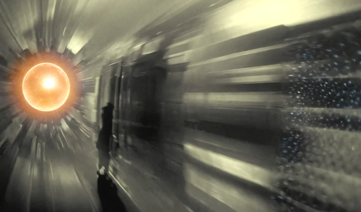 Поезд попросту исчез.