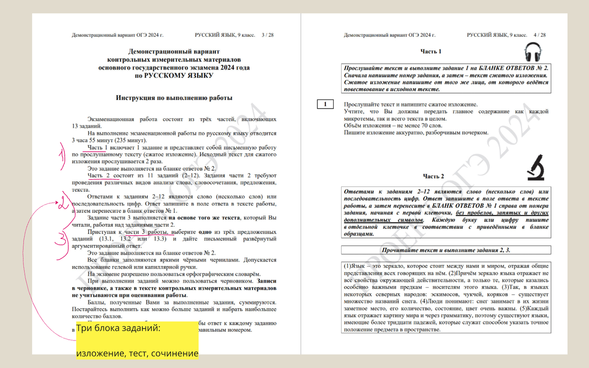ДЕМО 2024 года. Структура экзамена понятна уже сейчас.