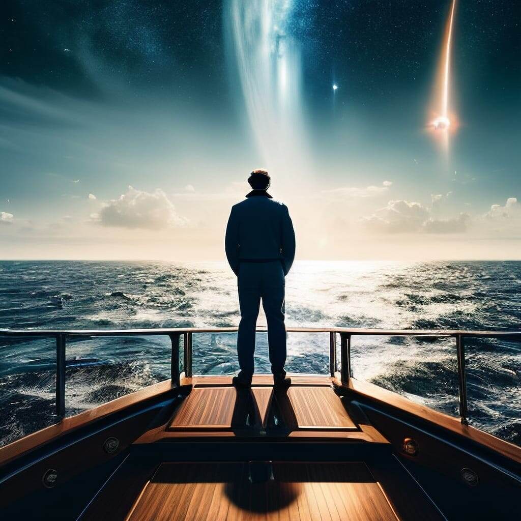 Нейросеть сгенерировала мне яхтсмена, пересекающего Атлантический океан