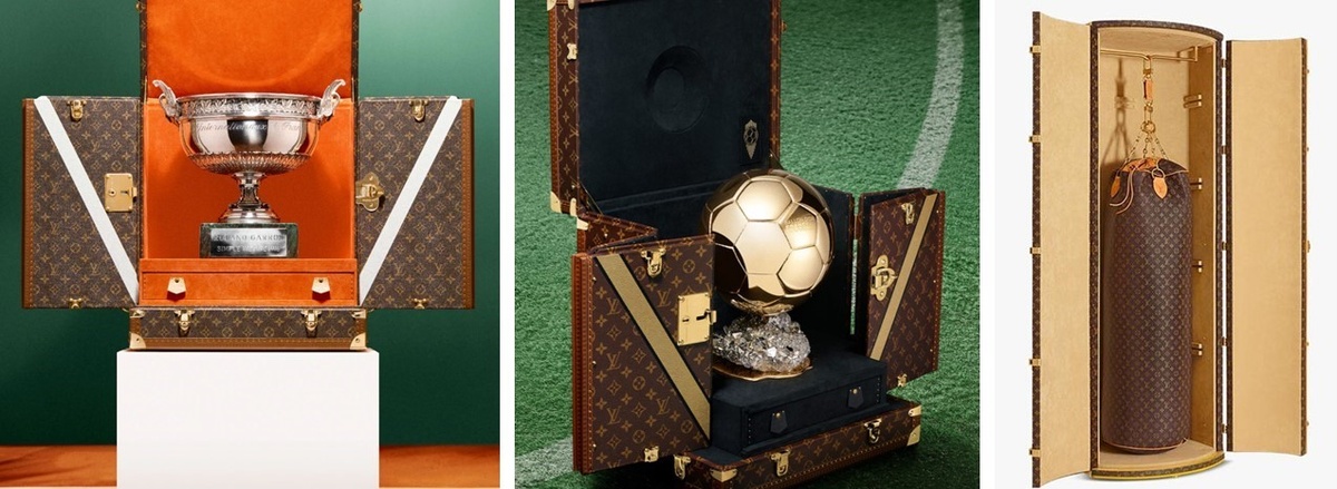 Упаковка для спортивных трофеев от Louis Vuitton и боксерская груша