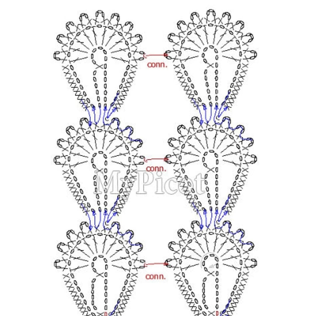 Схема вязания и соединения мотивов