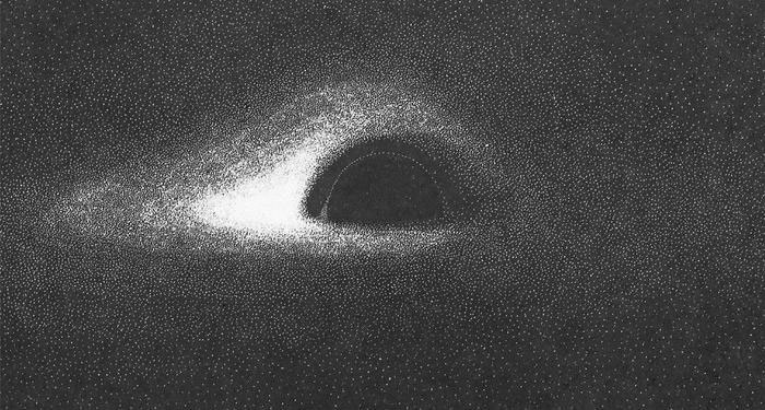 Первое компьютерное изображение математической модели черной дыры 1979 год