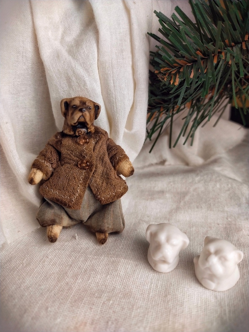 Собака из фарфоровых заготовок