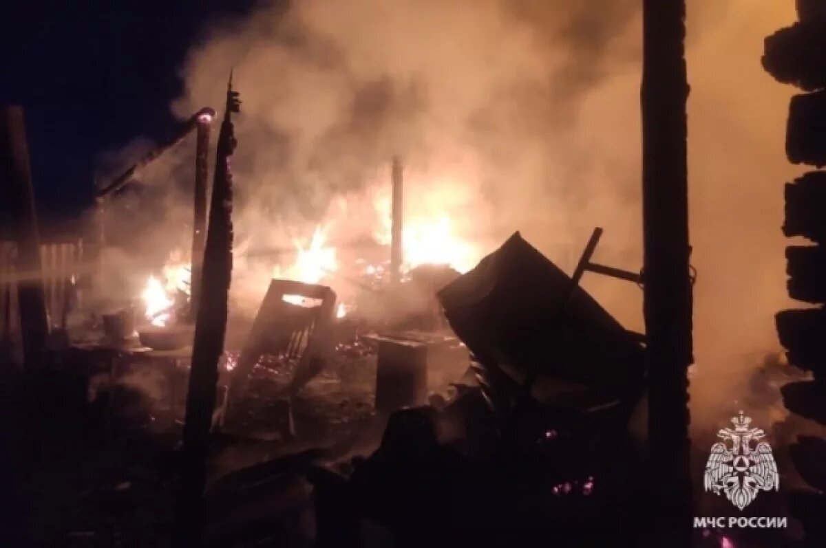   В Никольском районе под Пензой сгорел срубный частный дом