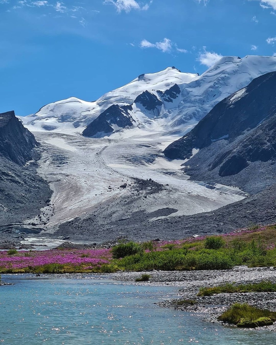 Река Талдура. Вид на Большой Талдуринский ледник
