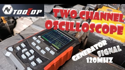 #TooLTop ET120MC2.  Двухканальный, цифровой, портативный осциллограф. Авто подстройка и  генератор.