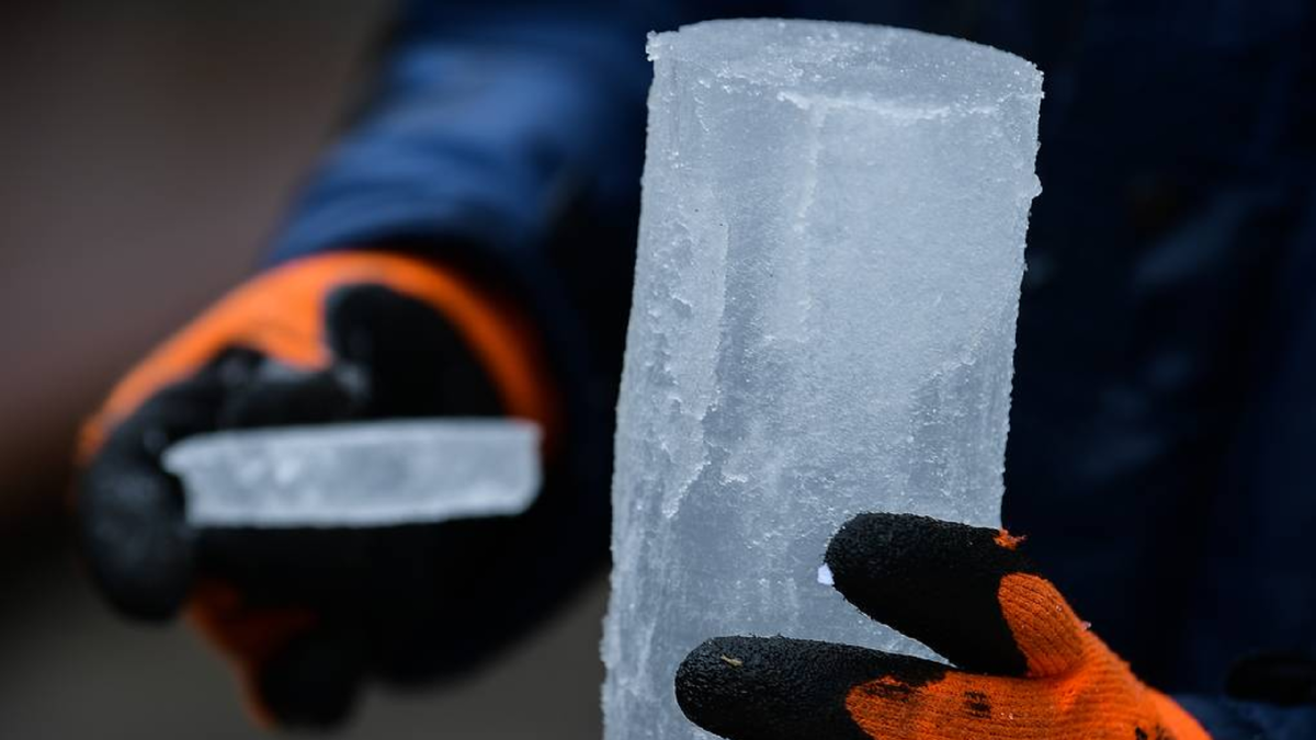 Керн антарктического льда. Источник изображения: aif.ru