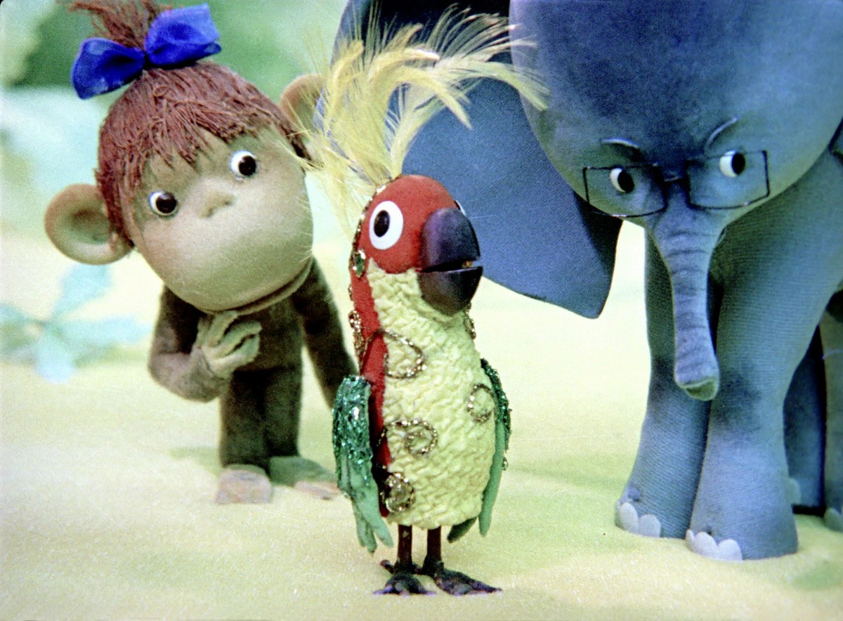 Кадр из мультфильма СССР Уфимцева «38 попугаев»