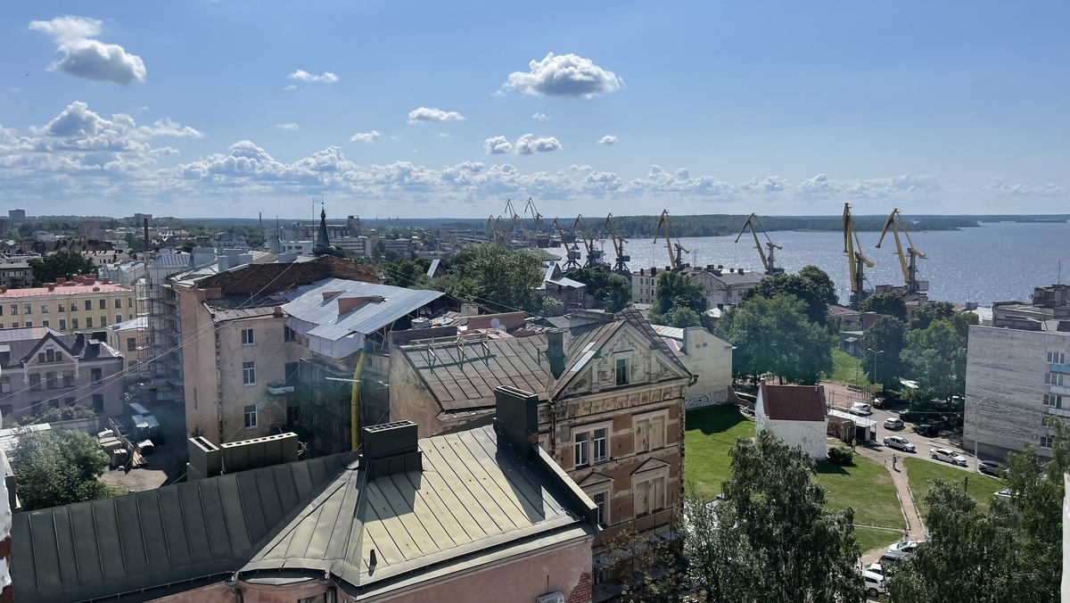 Вид с часовой башни на Выборгский залив. Фото из личного архива