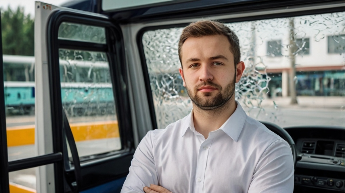 Тот самый водитель автобуса, который поспорил с пассажиром.